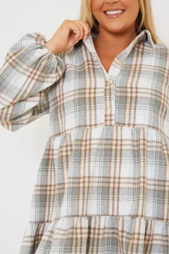 Best In the Style Collared Smock Dress Grey