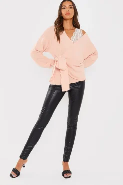 Sale In The Style Contour' Leather Look Leggings Black
