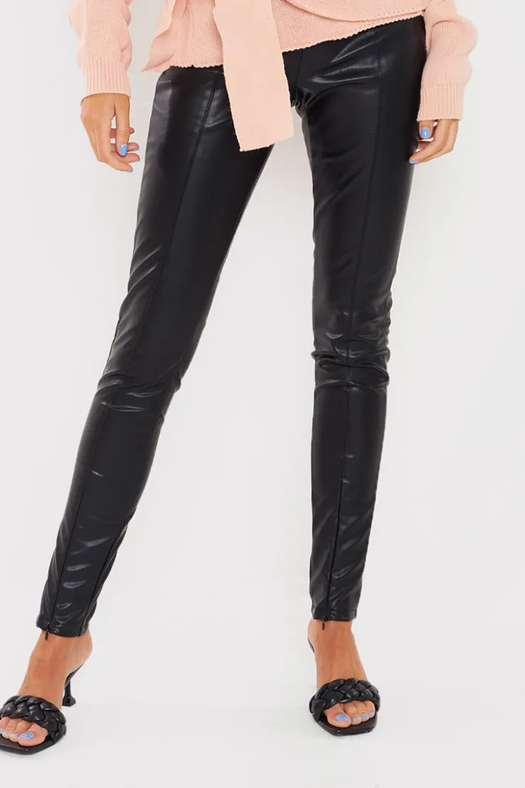 Sale In The Style Contour' Leather Look Leggings Black