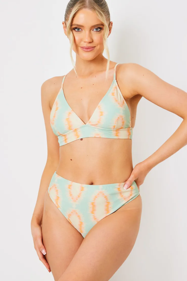 Outlet In the Style Control High Waist High Leg Bikini Bottoms Multicoloured