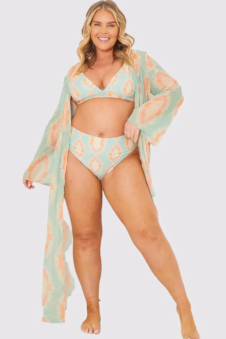 Outlet In the Style Control High Waist High Leg Bikini Bottoms Multicoloured