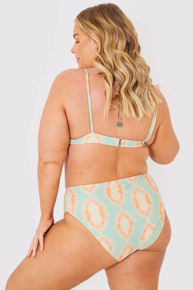 Outlet In the Style Control High Waist High Leg Bikini Bottoms Multicoloured