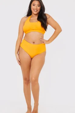 Online In the Style Control High Waisted Bikini Bottoms Orange