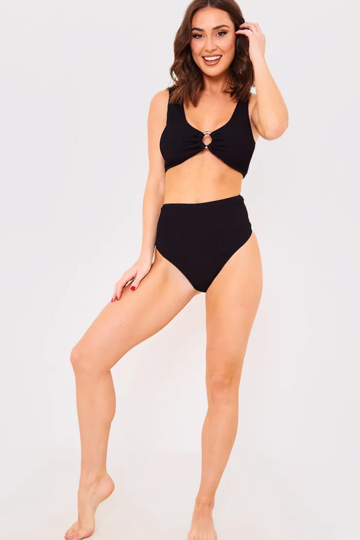 Discount Billie Faiers Controlled Textured Crinkle High Waisted Bikini Bottoms