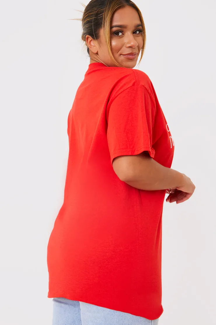 Sale In The Style Coronation Lunch Slogan T-Shirt Red