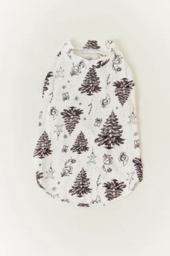 Sale In the Style Christmas Tree Matching Dog Coat Cream