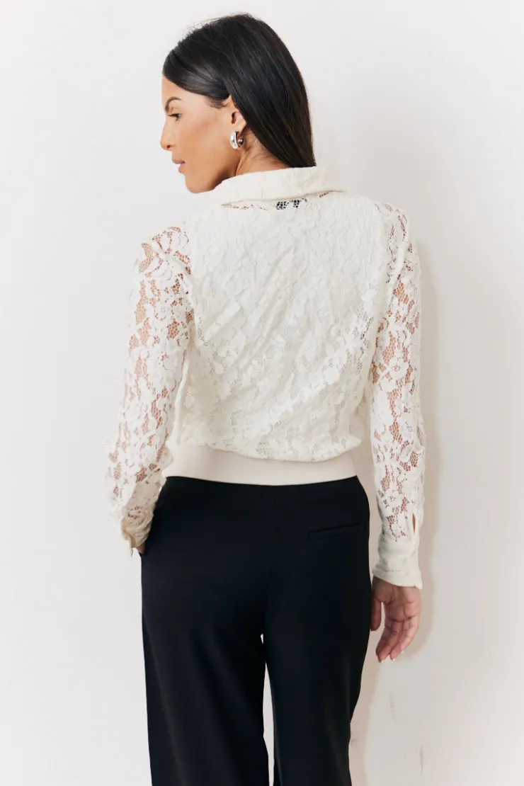 Hot In The Style Lace Shirt Cream