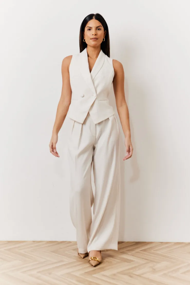 Clearance In The Style Tux Waistcoat Cream