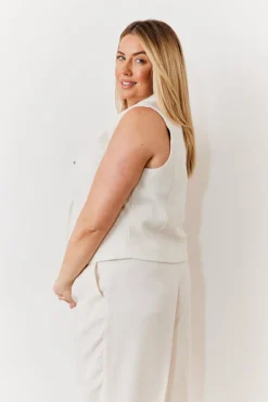 Clearance In The Style Tux Waistcoat Cream
