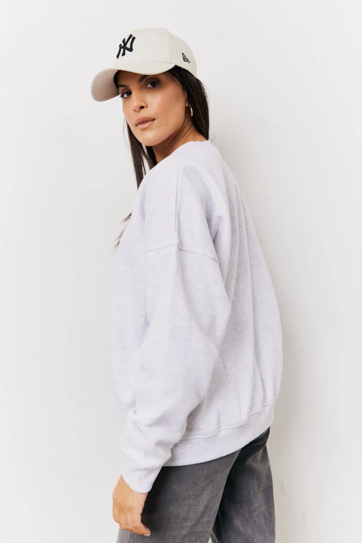 Hot Fits Crew Neck Fleeceback Sweater Grey