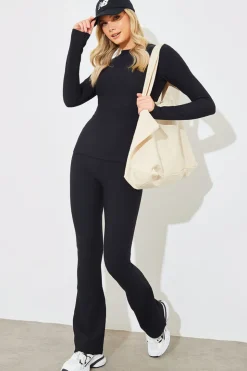 Discount In The Style Crew Neck Long Sleeve Rib Top