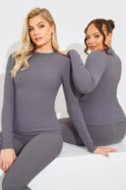 Discount In The Style Crew Neck Long Sleeve Rib Top