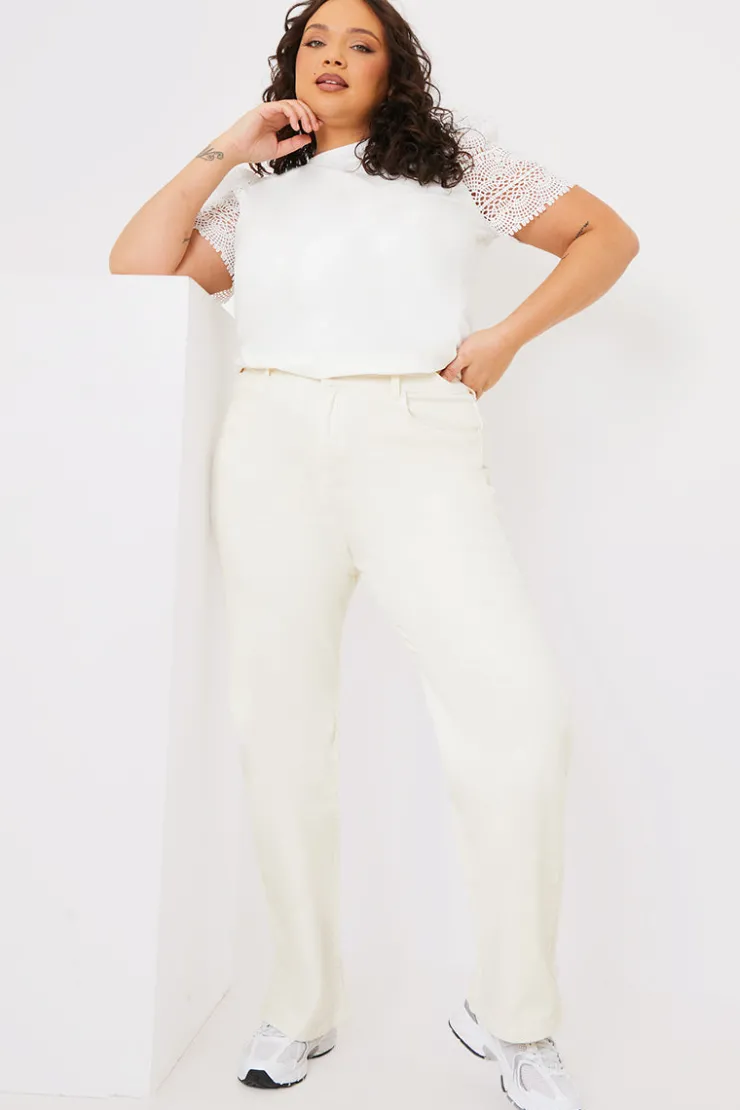 Sale In the Style Crochet Sleeve T-Shirt
