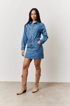 Outlet In The Style Mini Dress Denim
