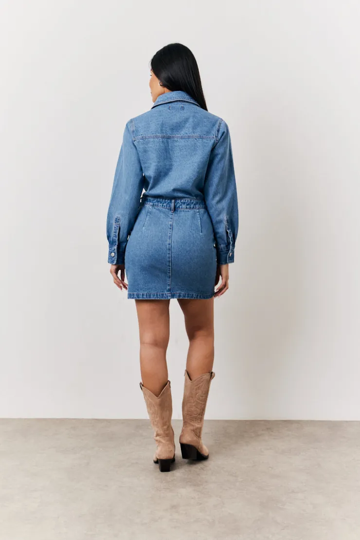 Outlet In The Style Mini Dress Denim