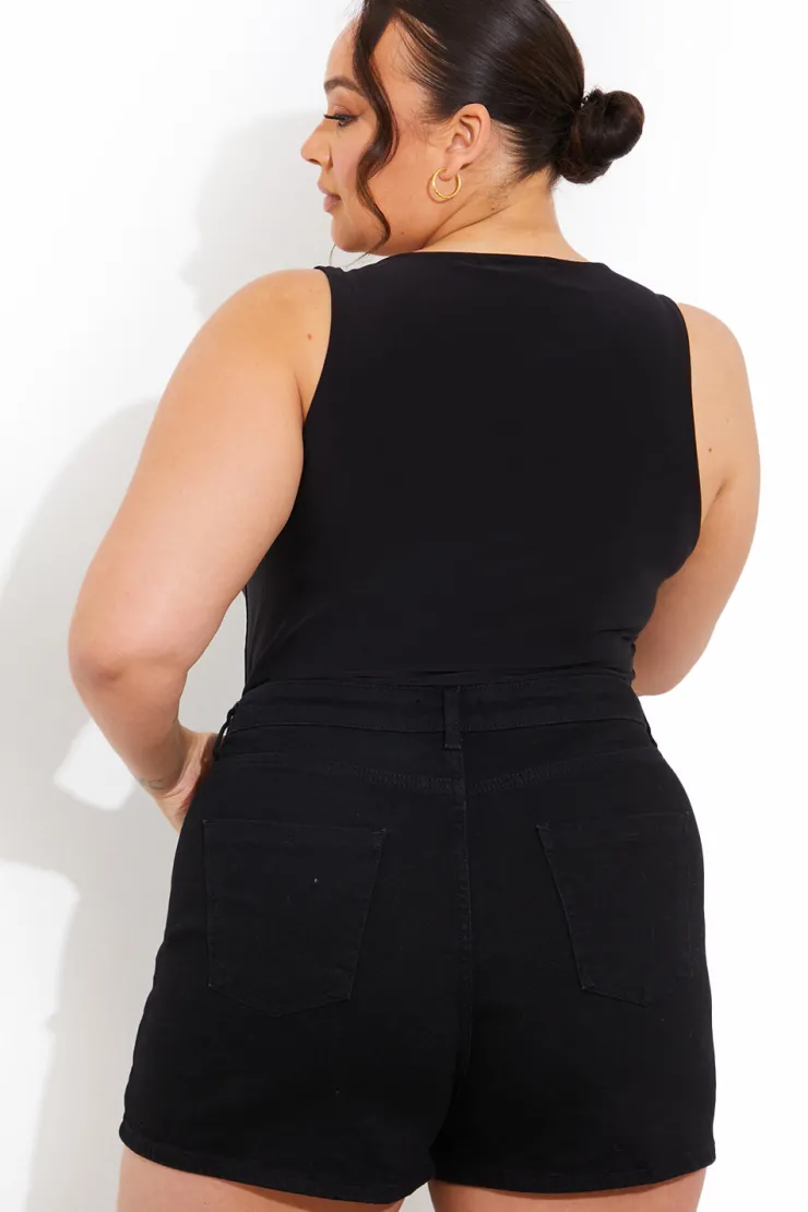 Clearance Fits Denim Mom Short