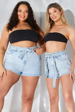 New Fits Denim Paper Bag Short