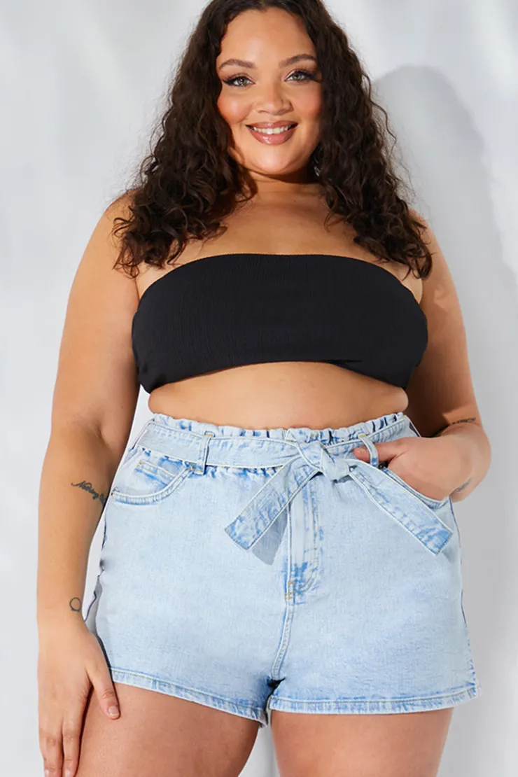 New Fits Denim Paper Bag Short