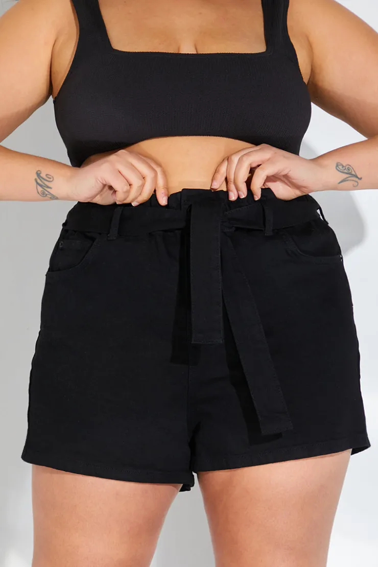 New Fits Denim Paper Bag Short