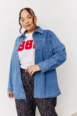 Outlet In The Style Denim Shirt Blue
