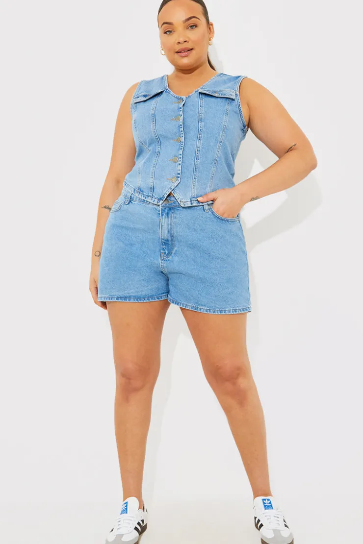 Clearance In the Style Denim Shorts Blue