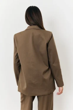 Online In The Style Double Breasted Tailored Co-Ord Blazer Camel