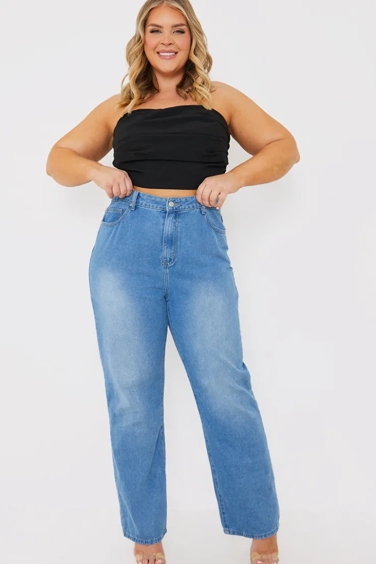 Online In The Style Draped Strapless Corset Top Black