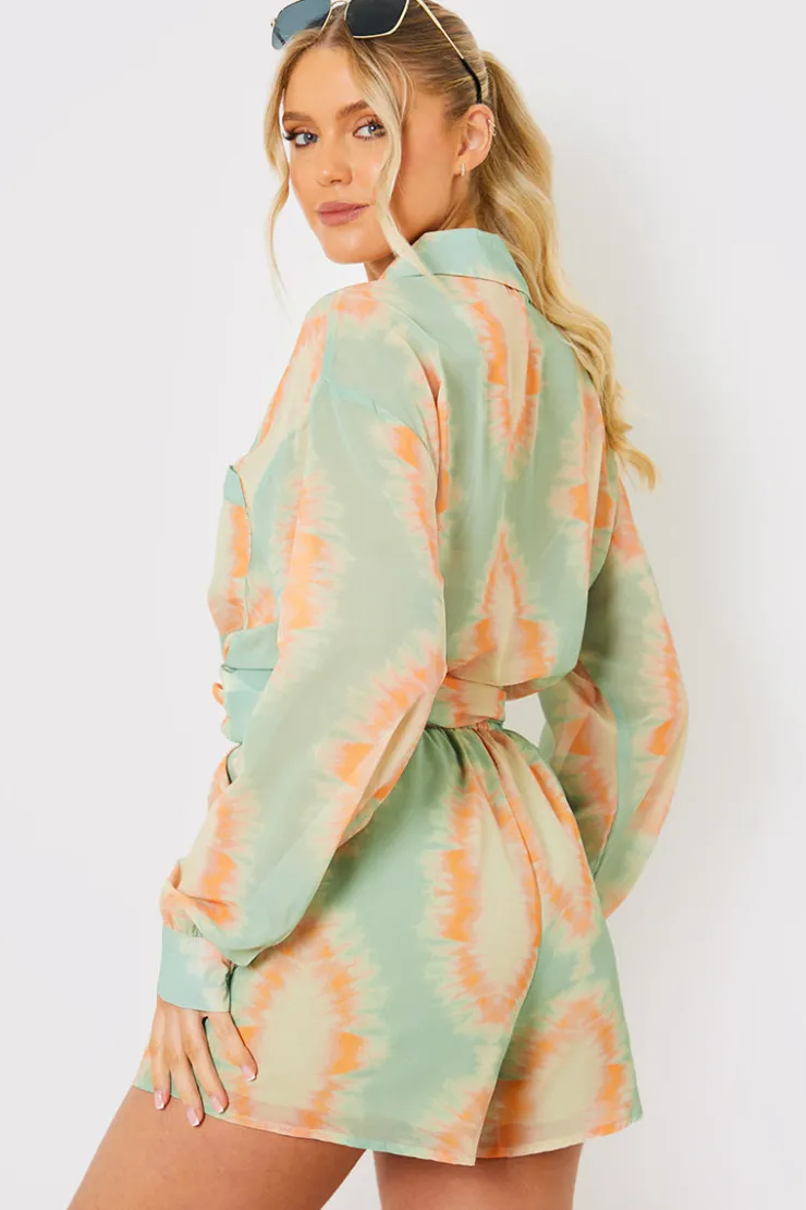 New In the Style Elasticated High Waist Beach Co-Ord Shorts Multicoloured
