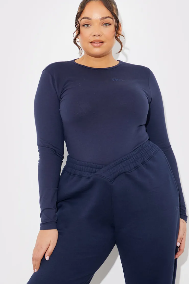 Online In The Style Embroidered Jersey Long Sleeve Crew Neck Top