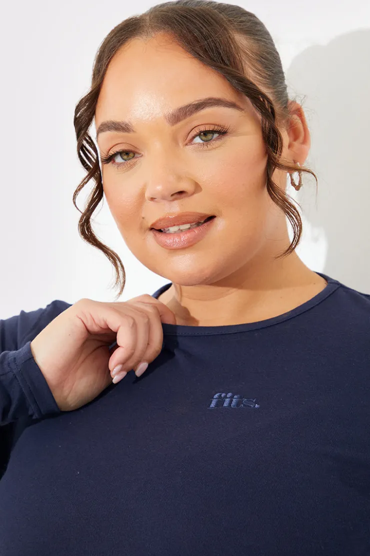 Online In The Style Embroidered Jersey Long Sleeve Crew Neck Top