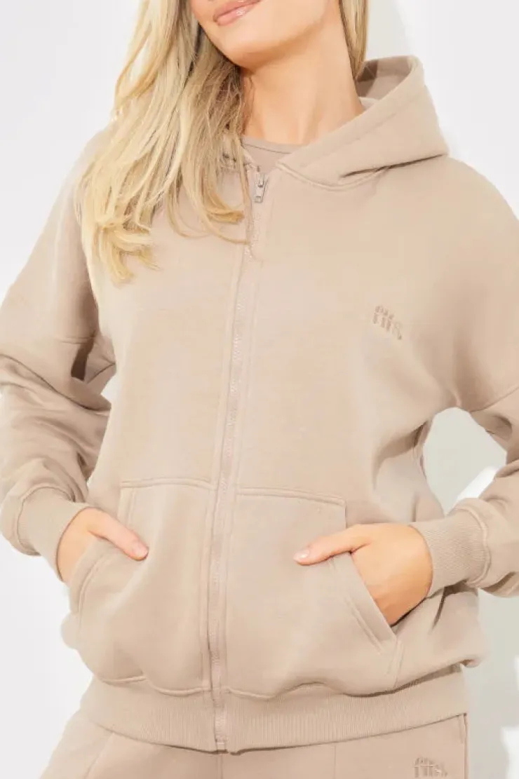 In the Style Embroidered Zip Up Jersey Jacket