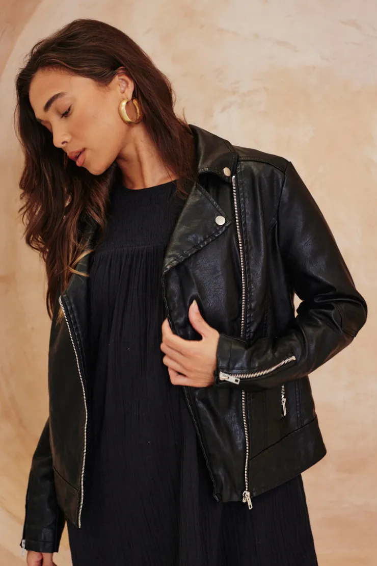 Best In the Style Faux Leather Biker Jacket