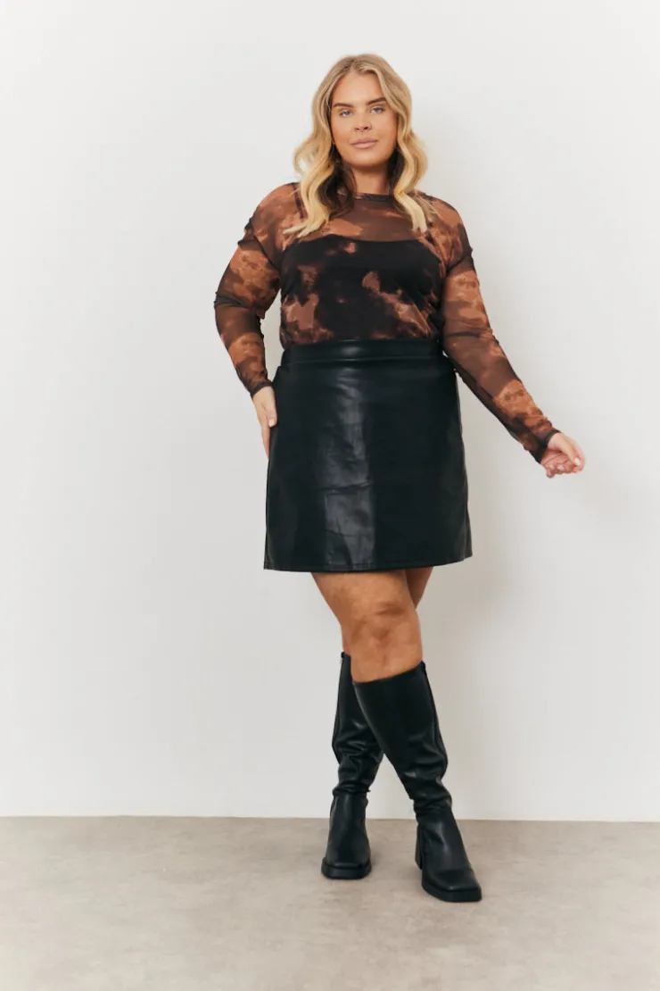 Online In the Style Faux Leather Skirt Black