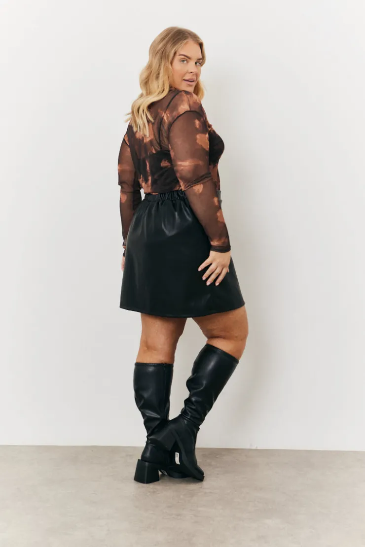 Online In the Style Faux Leather Skirt Black