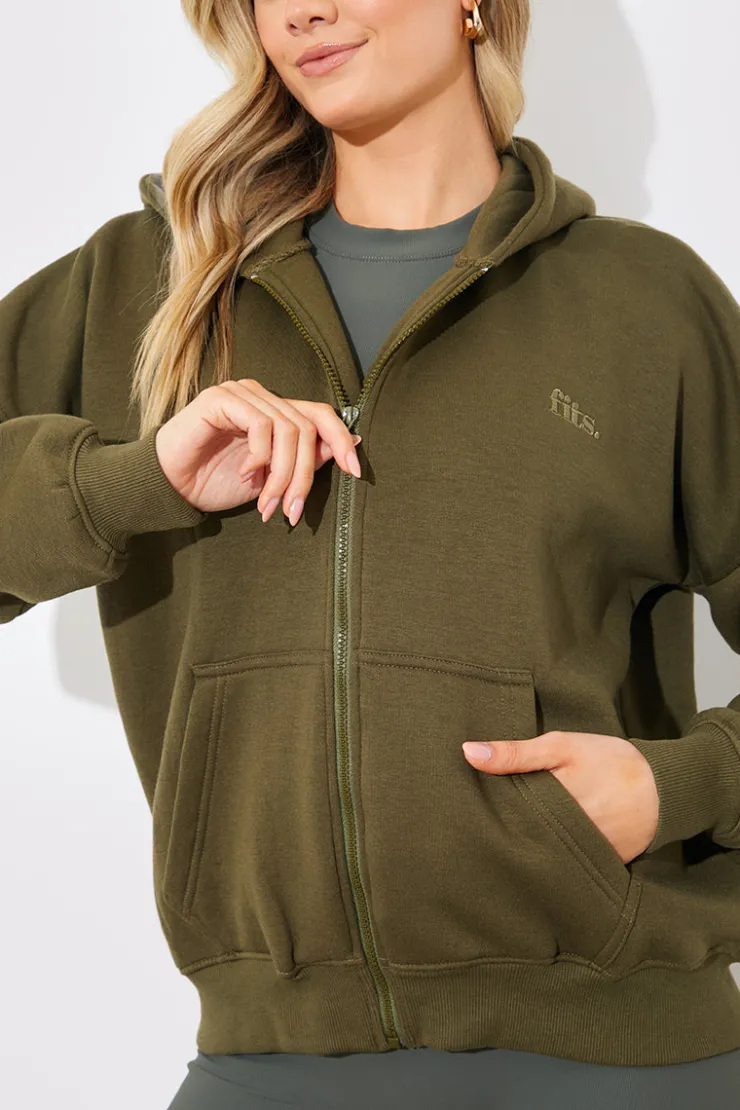 Sale In the Style FITS EMBROIDED ZIP UP JERSEY JACKET