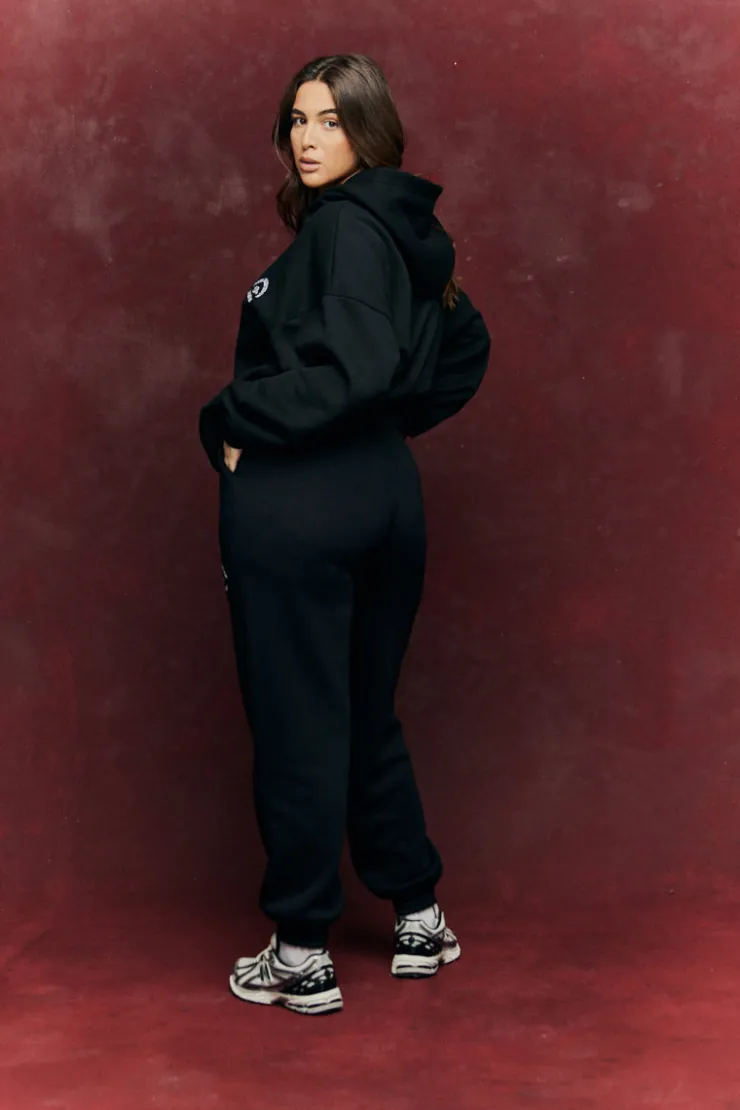 Best Fits Embroidered Co-Ord Joggers Black