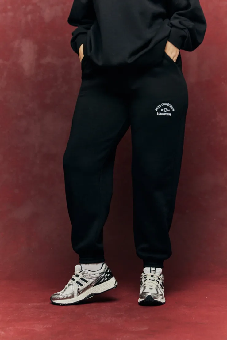 Best Fits Embroidered Co-Ord Joggers Black