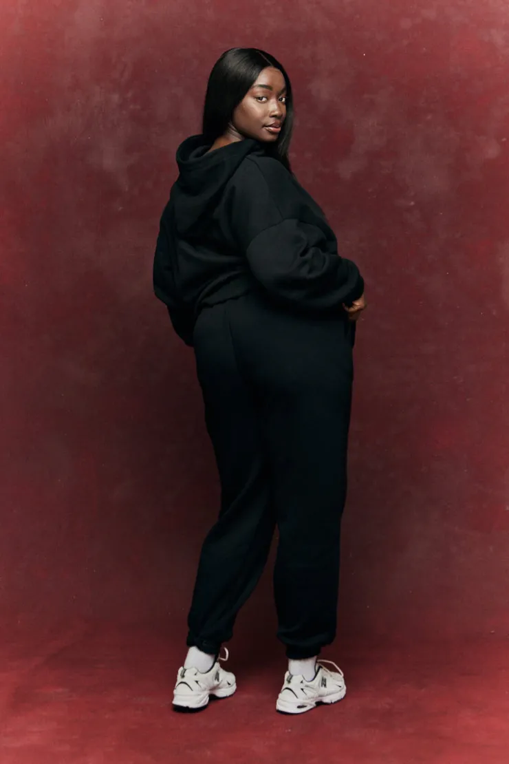Best Fits Embroidered Co-Ord Joggers Black