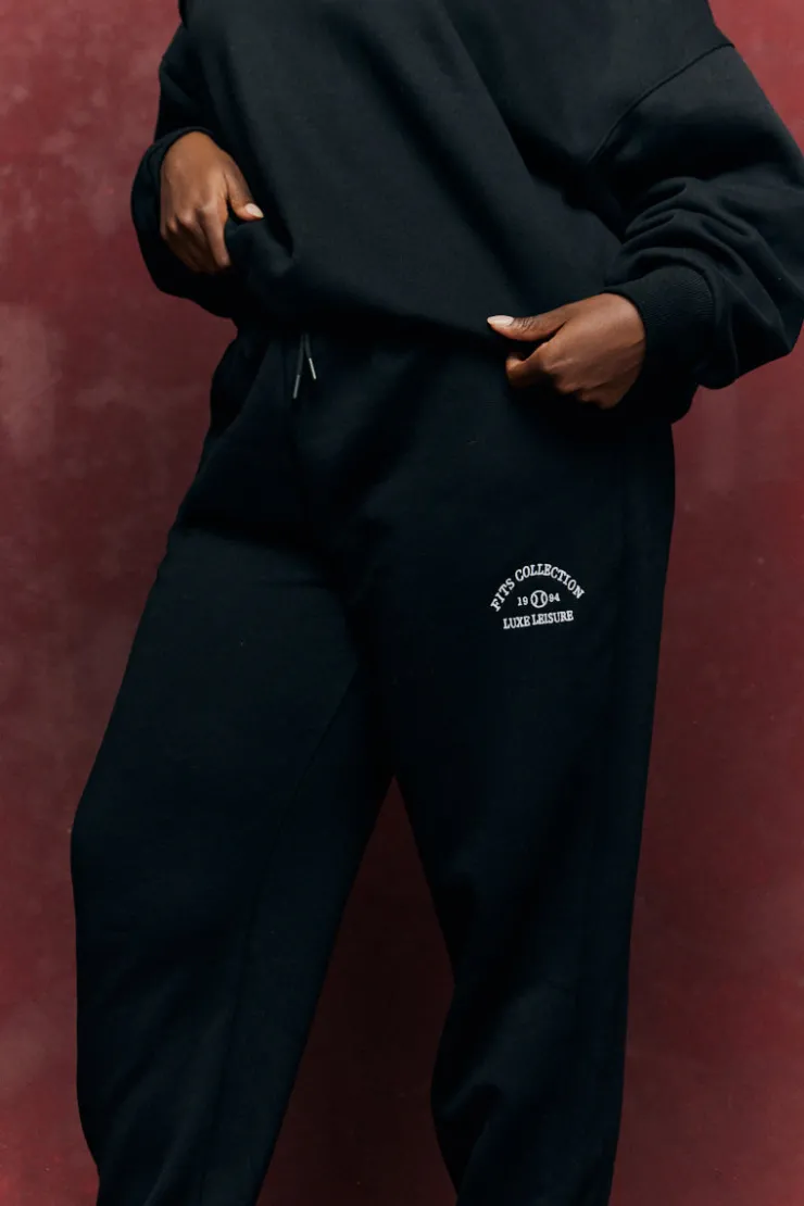Best Fits Embroidered Co-Ord Joggers Black
