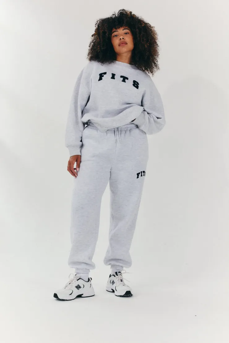 Hot Fits Embroidered Cuffed Joggers Grey