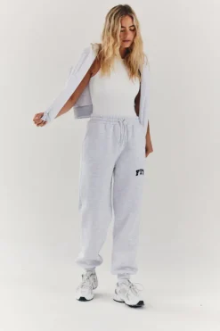 Hot Fits Embroidered Cuffed Joggers Grey