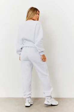 Hot Fits Embroidered Cuffed Joggers Grey