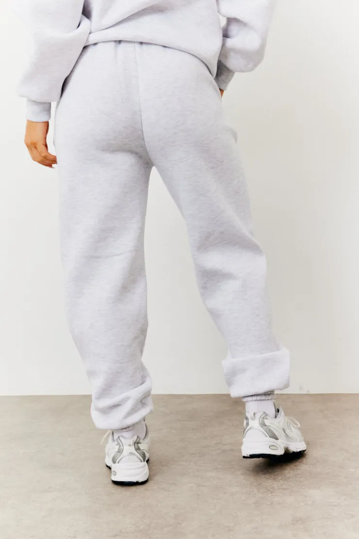 Hot Fits Embroidered Cuffed Joggers Grey