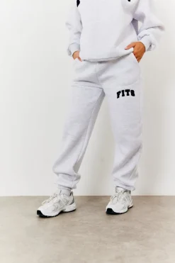Hot Fits Embroidered Cuffed Joggers Grey