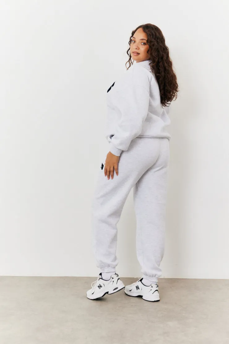 Hot Fits Embroidered Cuffed Joggers Grey