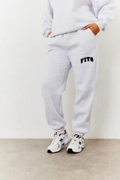 Hot Fits Embroidered Cuffed Joggers Grey