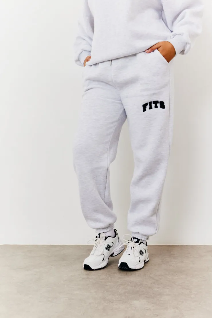 Hot Fits Embroidered Cuffed Joggers Grey