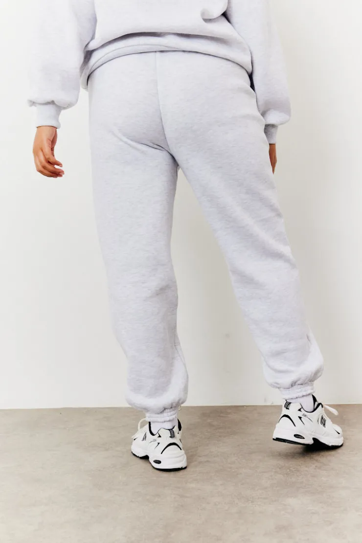Hot Fits Embroidered Cuffed Joggers Grey