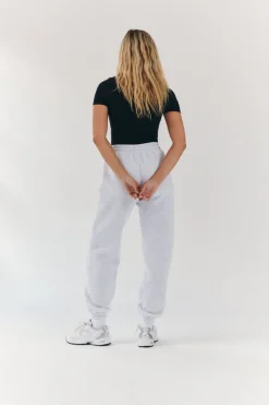 Hot Fits Embroidered Cuffed Joggers Grey