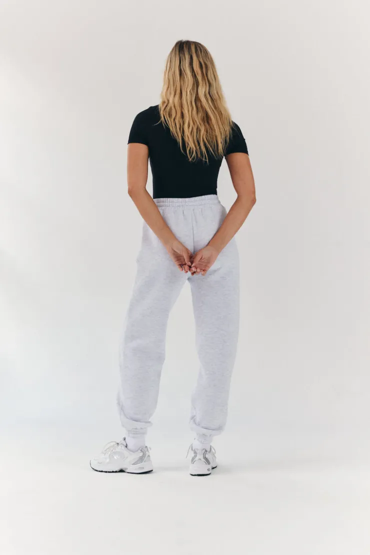 Hot Fits Embroidered Cuffed Joggers Grey